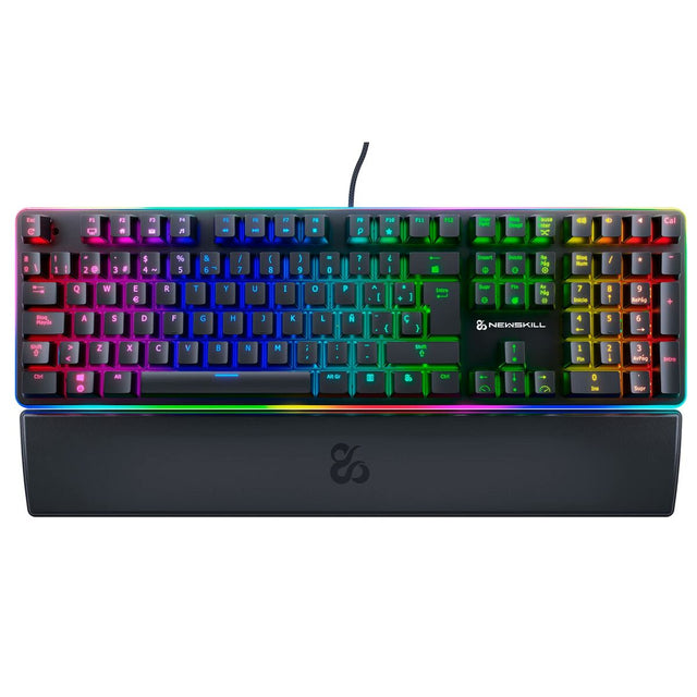 Teclado Gaming Newskill Newskill Suiko Switch Brown - Teclado Mecánico Gaming con Reposamuñecas Incluido (Teclas con grabación M