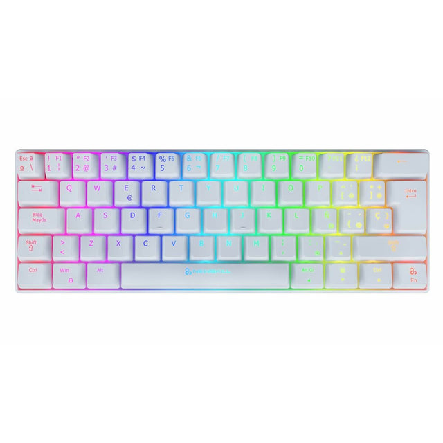 Teclado Gaming Newskill Pyros Ivory Qwerty Español LED RGB 1450 mAh