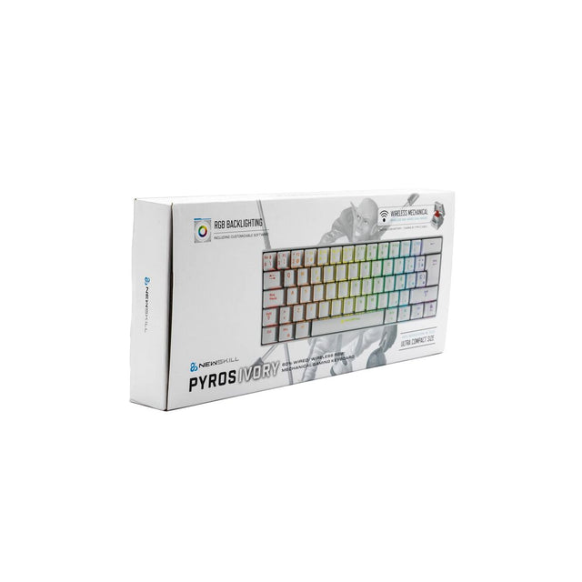 Teclado Gaming Newskill Pyros Ivory Qwerty Español LED RGB 1450 mAh