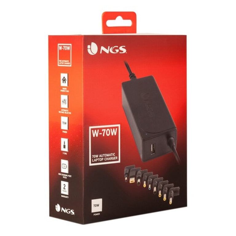 Cargador para Portátil NGS W-70 230V 70W Negro