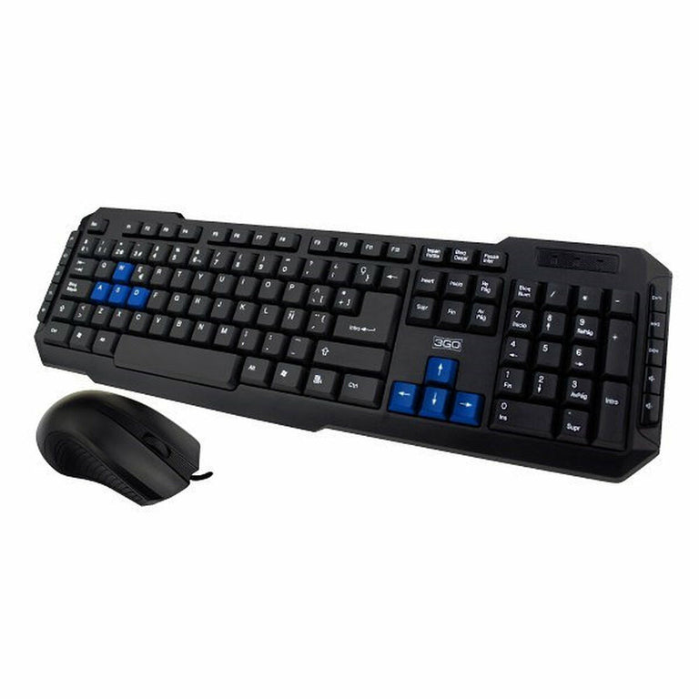 Tastatur und Maus 3GO COMBODRILE2 Qwerty Spanisch