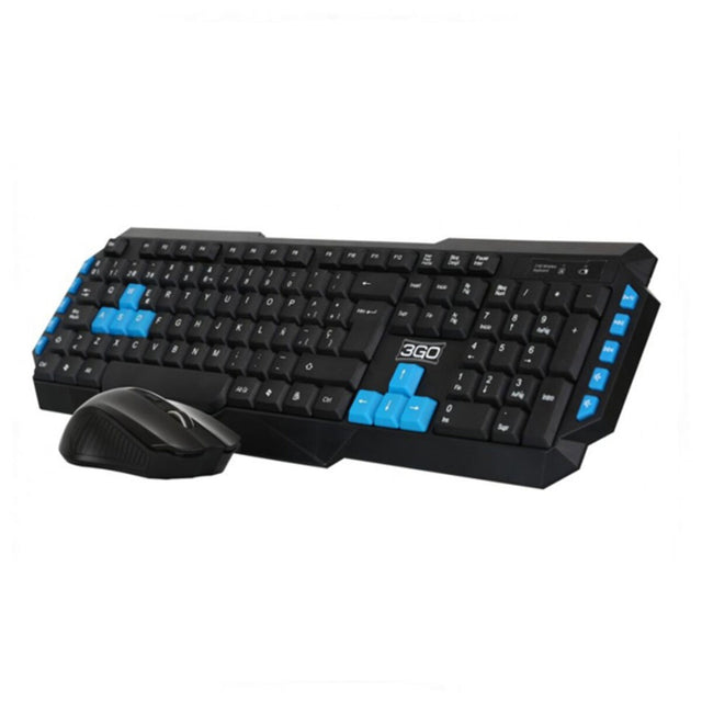 Teclado y Ratón Gaming 3GO COMBODRILEW2 USB Qwerty Español Español