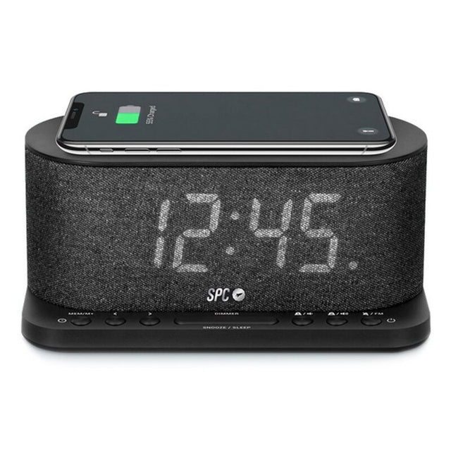 Radiowecker mit kabellosem Ladegerät SPC 4582N 4,3" LED USB Schwarz