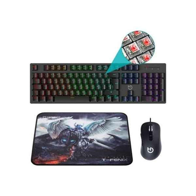 Gaming-Tastatur und Maus Hiditec PAC010026 Schwarz