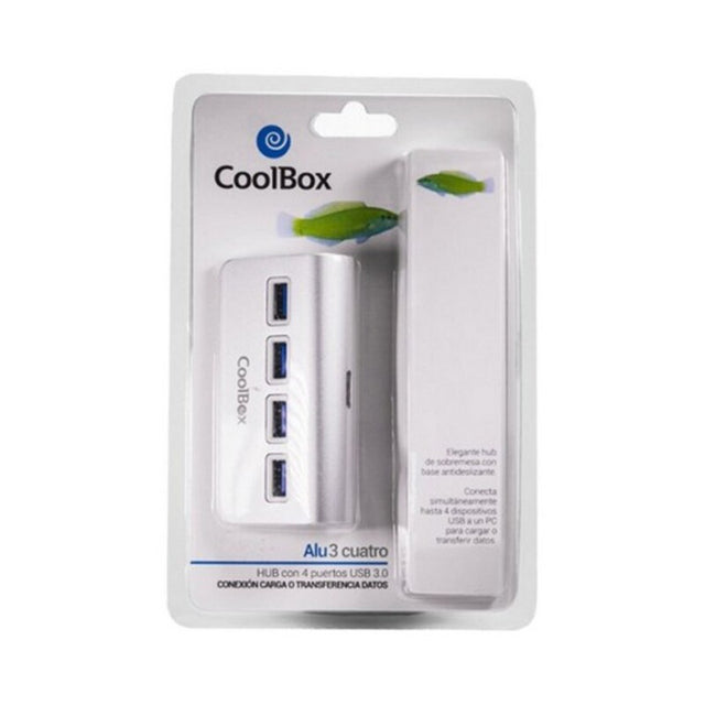 USB-Hub CoolBox COO-HU4ALU3 Aluminium (4 Ports)