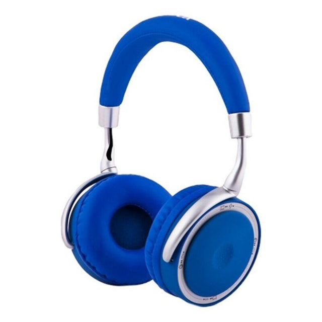 CoolBox COO-AUB-12BL 300 mAh faltbares Bluetooth-Headset, Blau, Blau/Weiß