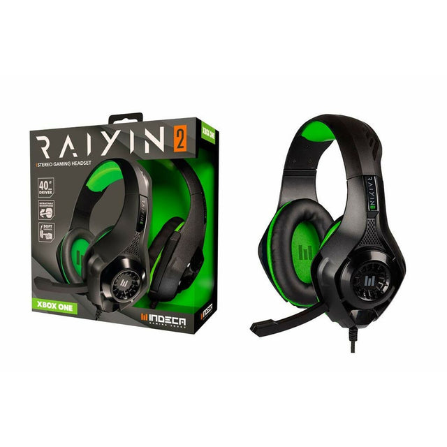 Auriculares con Micrófono Gaming Indeca Raiyin 2 Negro/Verde