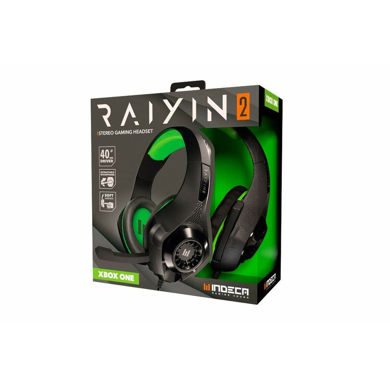 Auriculares con Micrófono Gaming Indeca Raiyin 2 Negro/Verde