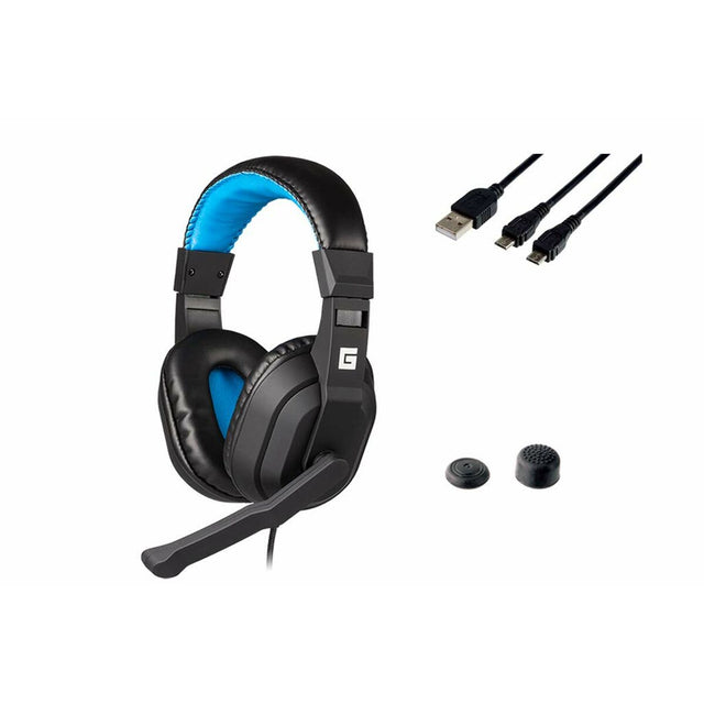 Auriculares con Micrófono Gaming Indeca starter pack Negro/Azul