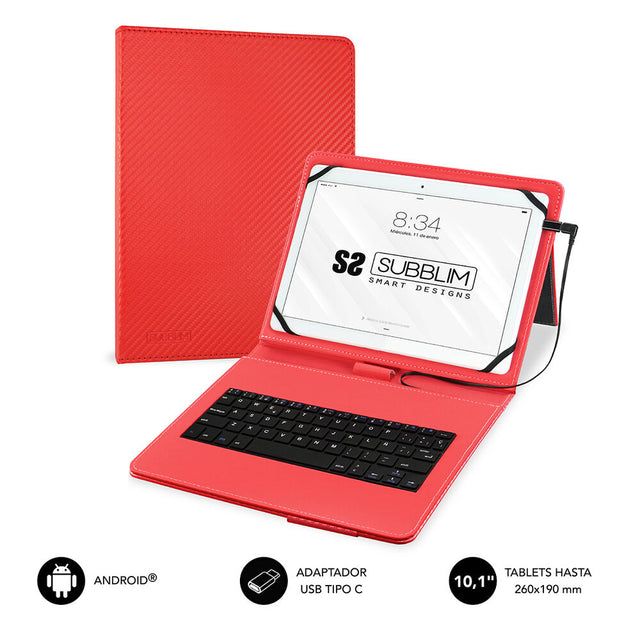 Subblim KEYTAB PRO 10,1" Tablet- und Tastaturhülle Rot