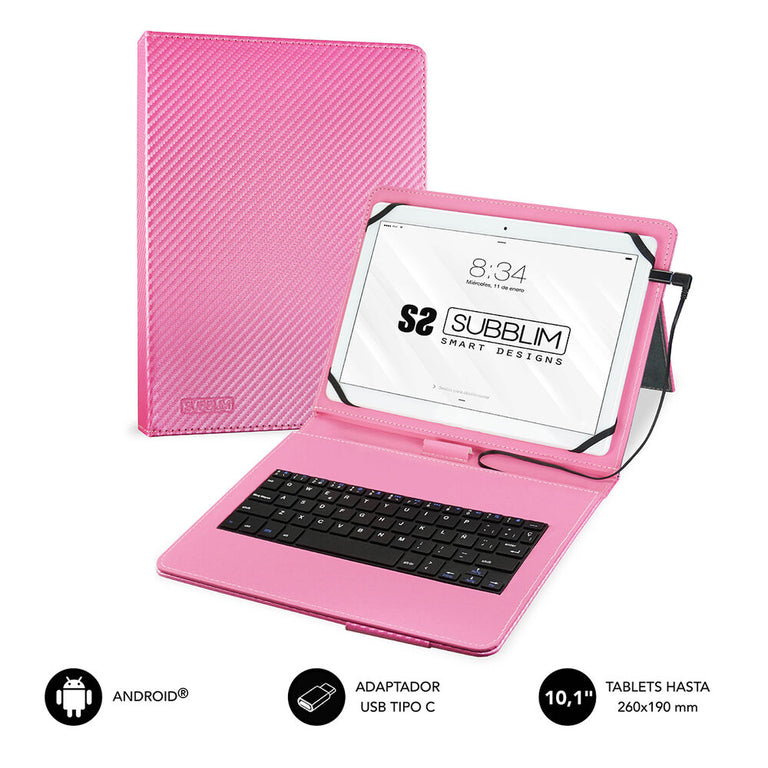 Subblim KEYTAB PRO 10,1" Tablet- und Tastaturhülle, Rosa