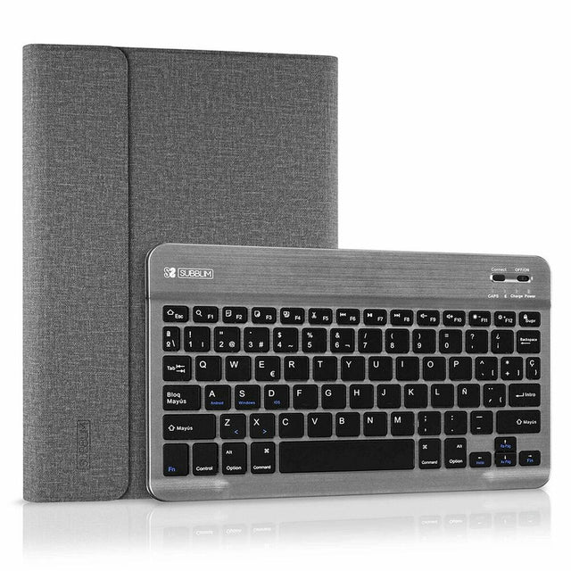 Subblim KEYTAB PRO 10,1" Bluetooth-Tastatur und Tablet-Hülle Grau