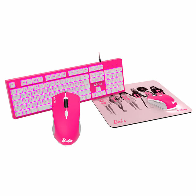 Teclado y Ratón Gaming Krom KANDY BARBIE