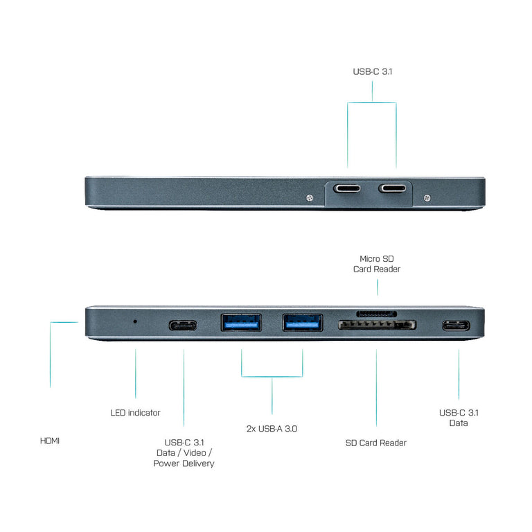 Hub USB i-Tec Thunderbolt 3 Replicador de puertos de metal para Apple MacBook Pro + Power Delivery