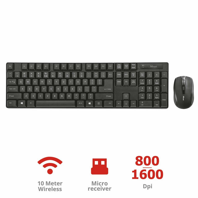 Teclado y Ratón Inalámbrico Trust Ximo 942416 Qwerty Español