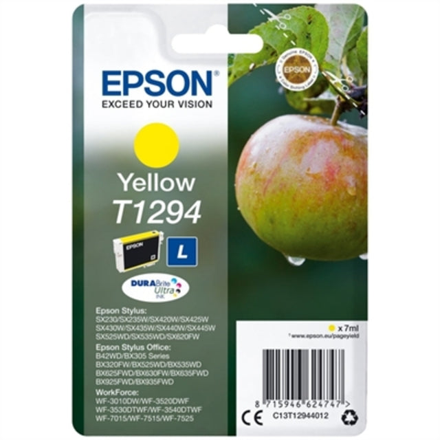 <transcy>Cartouche d'encre jaune d'origine Epson T1294 7 ml</transcy>