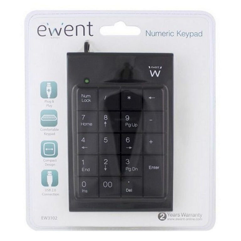 Teclado 19 Teclas Ewent EW3102 Negro