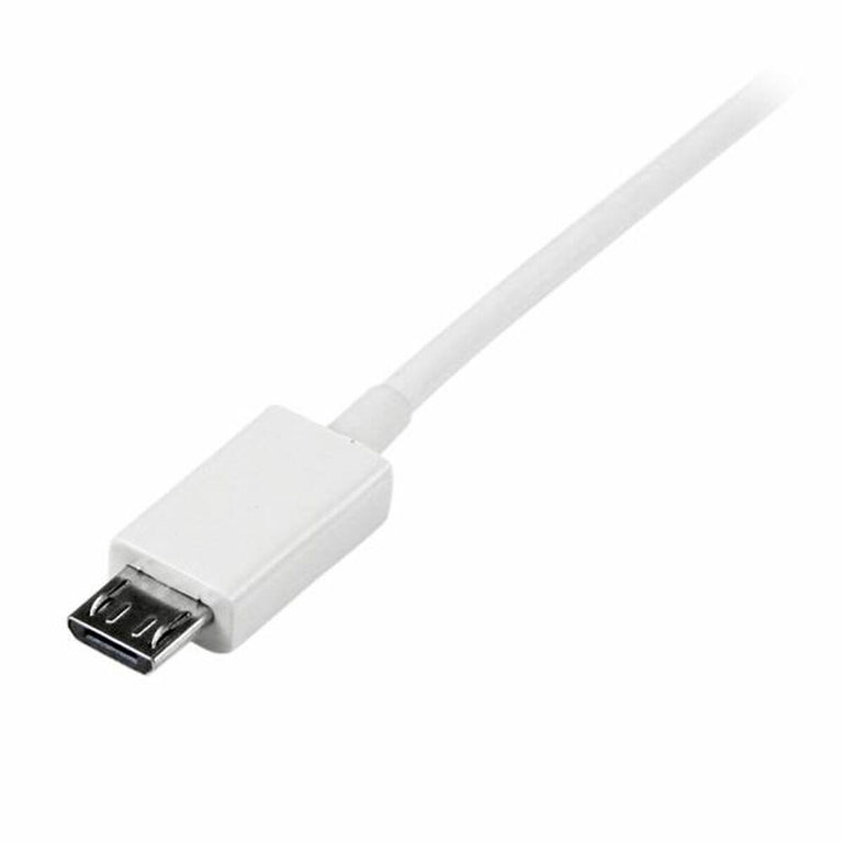 Cable USB a Micro USB Startech USBPAUB2MW           Blanco