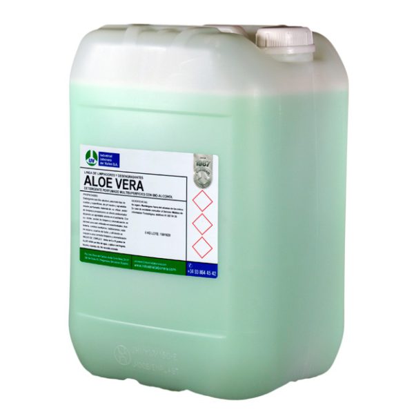 Detergente perfumado multisuperficies con bio-alcohol Aloe Vera. 4X5, 10 y 25 Kg