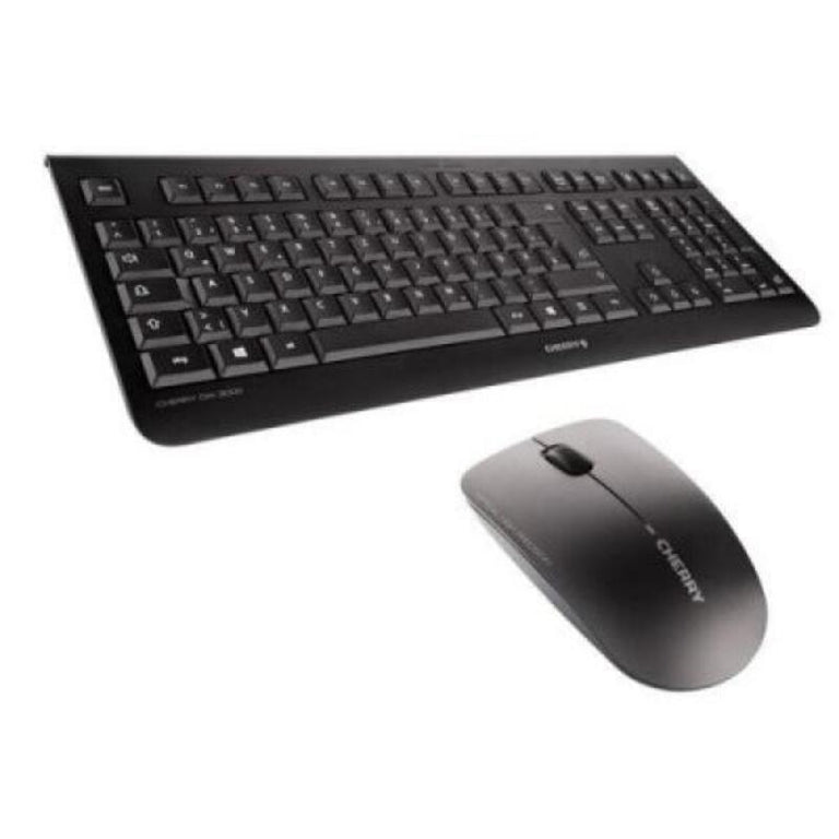 <transcy>Clavier et souris sans fil anglais Cherry JD-0700GB-2 Noir</transcy>