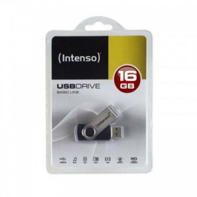 <transcy>Clé USB INTENSE 3503470 16Go Argent Noir</transcy>