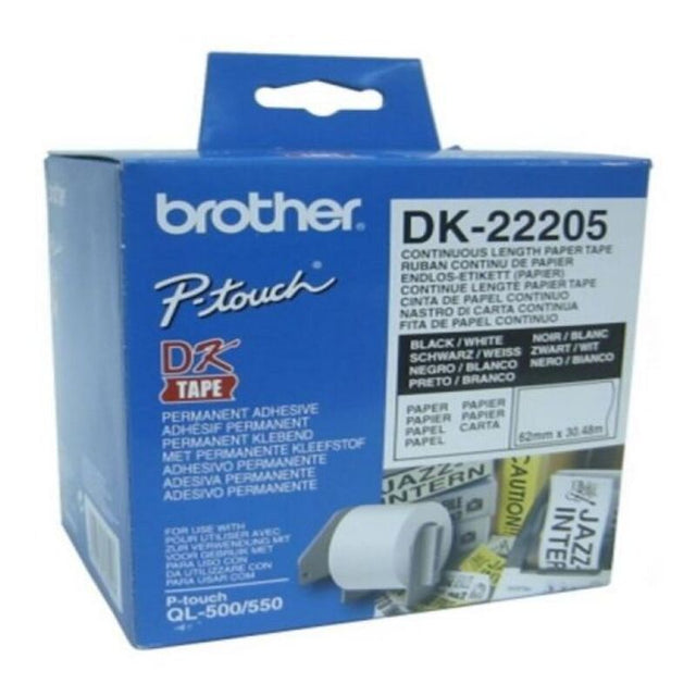 <transcy>Papier continu pour imprimantes Brother DK-22205 Blanc</transcy>