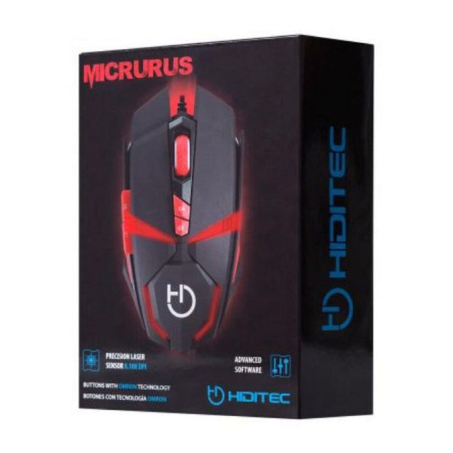 Hiditec Micrurus Gaming-Maus 8100 dpi Schwarz Rot