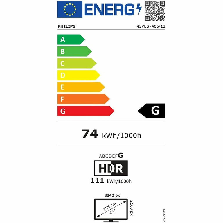 Smart TV Philips 43PUS7406/12 43" 4K Ultra HD LED HDR10+ Android TV 10