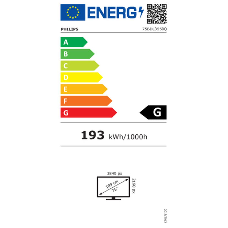 Monitor Videowall Philips 75BDL3550Q/00 75" 50-60 Hz Direct-LED