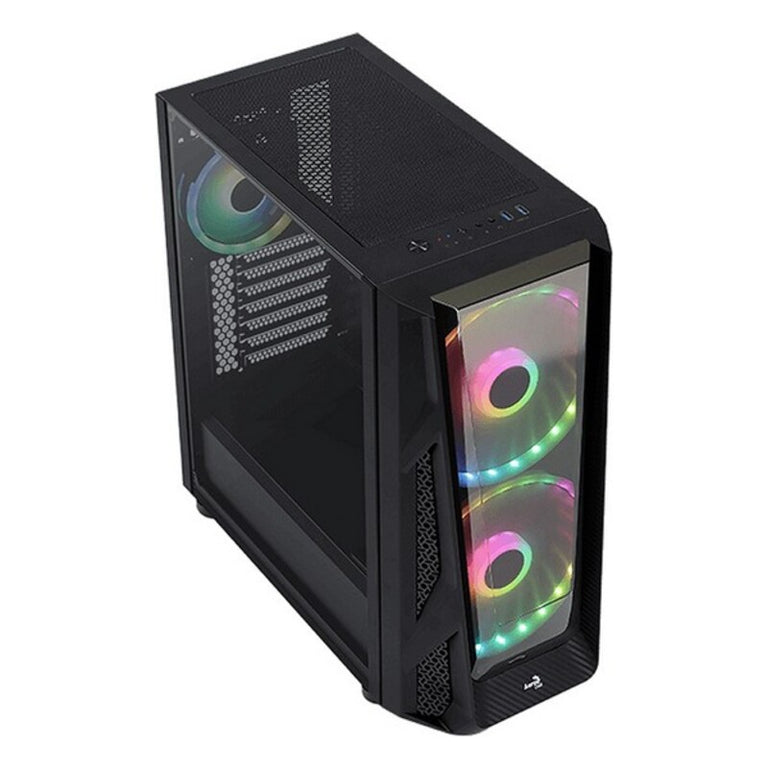 Caja Semitorre Micro ATX / Mini ITX / ATX Aerocool NIGHTHAWKDUOBK RGB USB 3.0 Ø 20 cm Negro