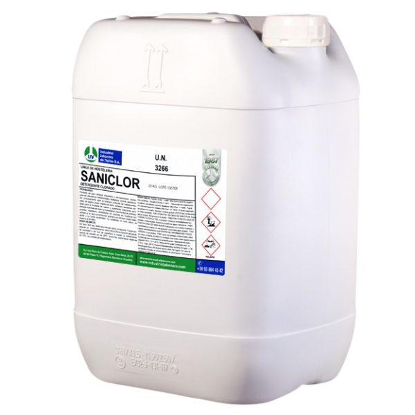 Detergente clorado higienizante alta concentración. 4X5, 10 y 25 Kg