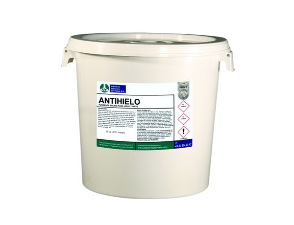 Fundente sólido para hielo y nieve. Cubo de 25 Kg.