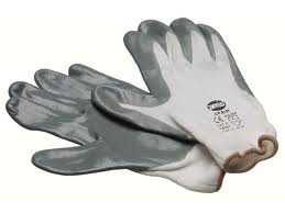 Guantes impregnados nitrilo gris/blanco T-9 Y T-10