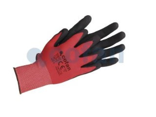 Guante Impregnado Nitrilo Foam Rojo/Negro T-8 T-9 Y T-10