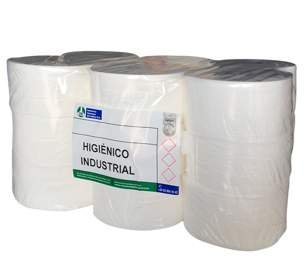 Papel Higienico Industrial de 115 Mts. 450 Grs. Doble Capa. Fardos de 18 Unds