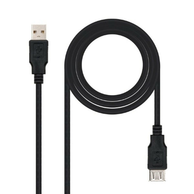 USB 2.0-Kabel NANOCABLE 10.01.0202-BK 1 m Schwarz Beige