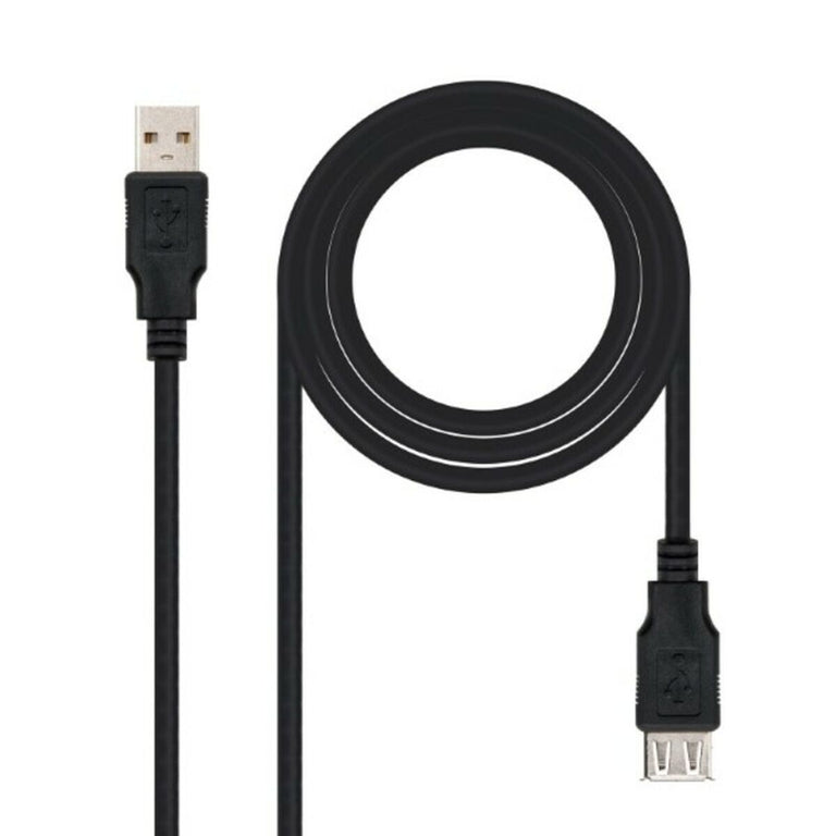 Cable USB 2.0 NANOCABLE 10.01.0202-BK 1 m Negro Beige