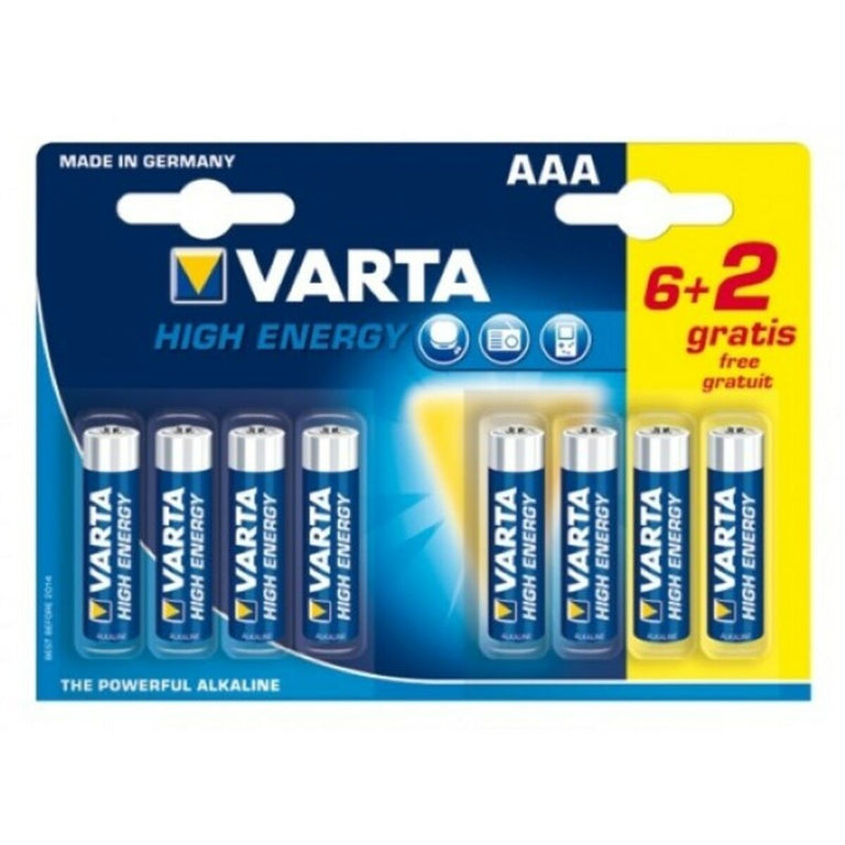 <transcy>Pile haute énergie Varta LR6 AAA 1,5V (8 pièces)</transcy>