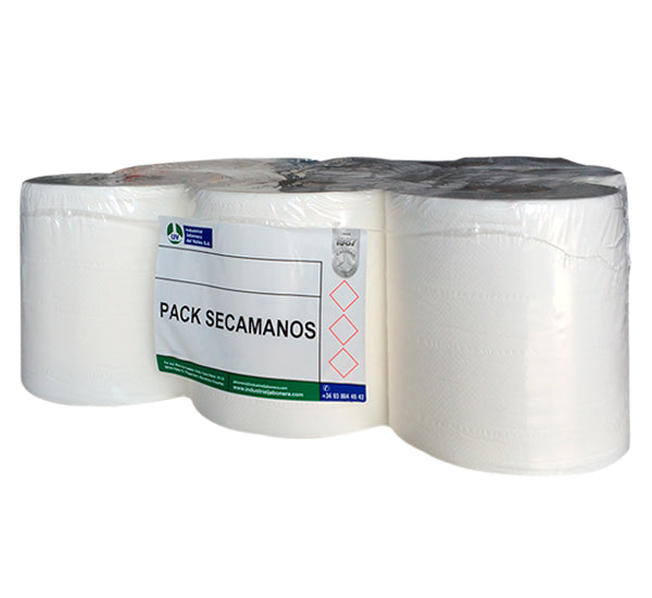 Papel Secamanos. 140 Mts. Doble Capa. 1,1 Kg. 6 Unds